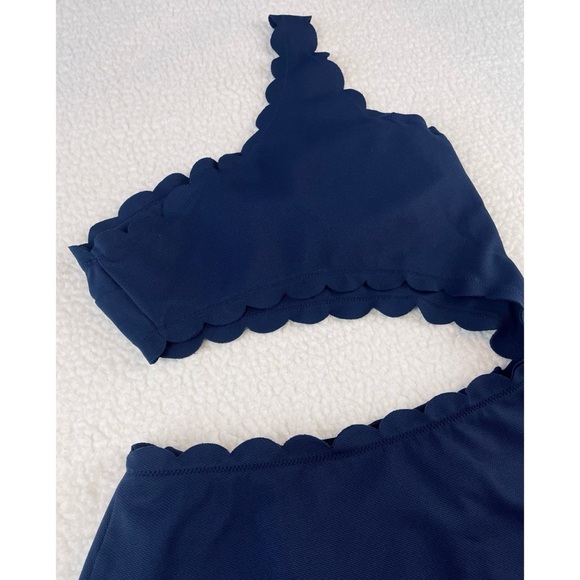 VICTORIA’S SECRET • Navy Blue Scallop Trim One Shoulder One-Piece Swim Dress - Picture 7 of 16